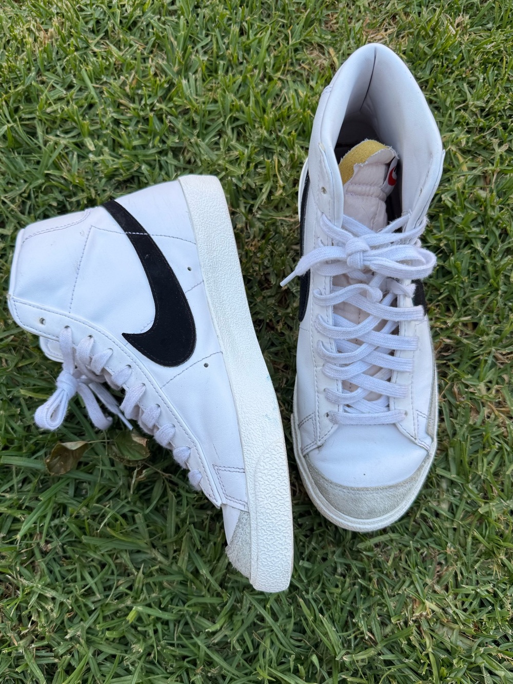 Nike White and Black High-Top Sneakers